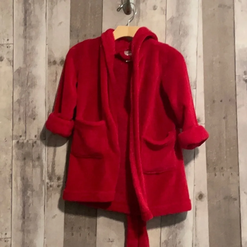 Leveret red toddler plush robe with hood